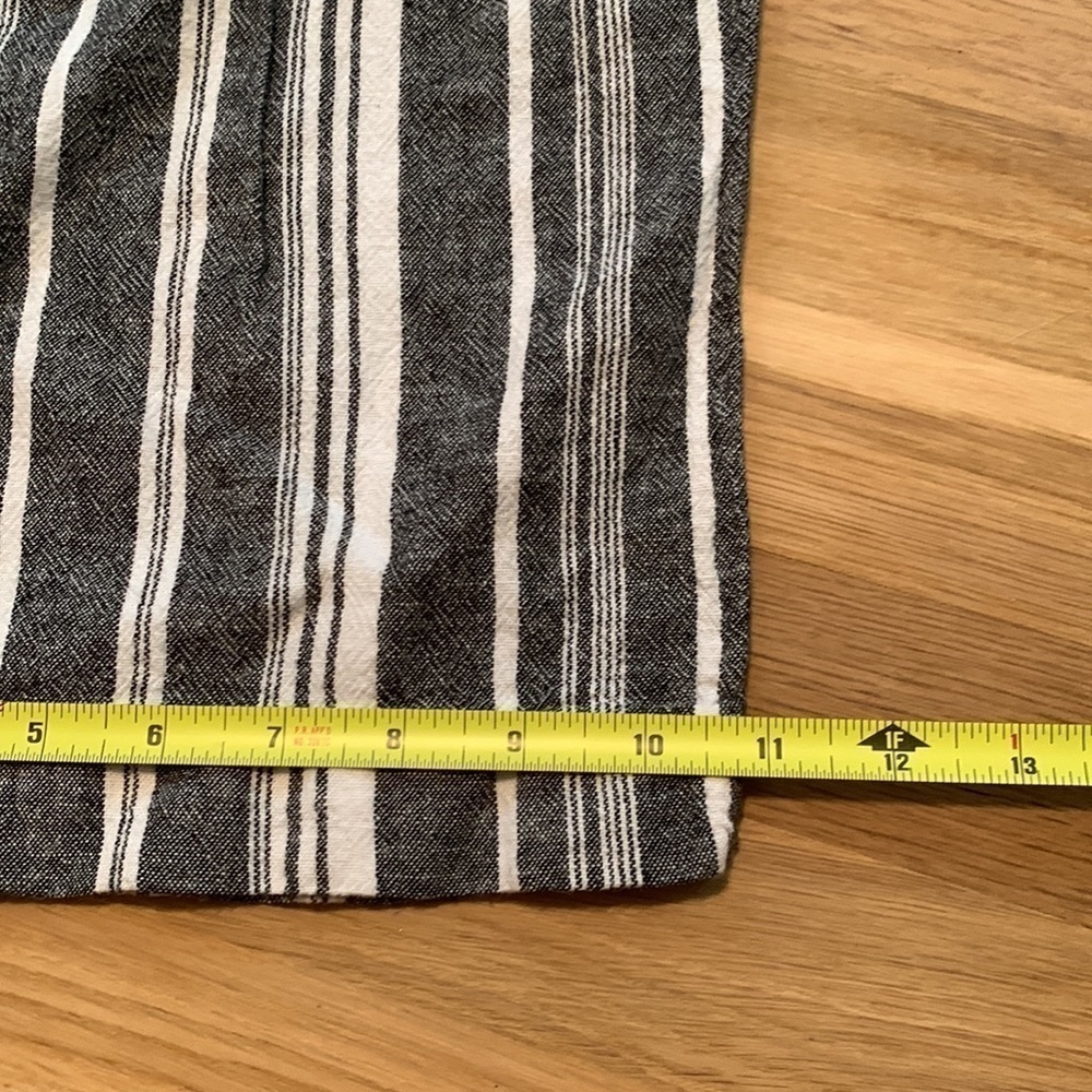 Briggs Linen Blend Elastic Waist Wide Leg Stripped Pants Blue & White Women’s L - Picture 11 of 16